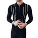 Herren-Poloshirt aus Strick, schmal geschnitten – Langarmshirt mit Retro-Streifen aus Baumwollmischung (M–3XL)_voghion.com