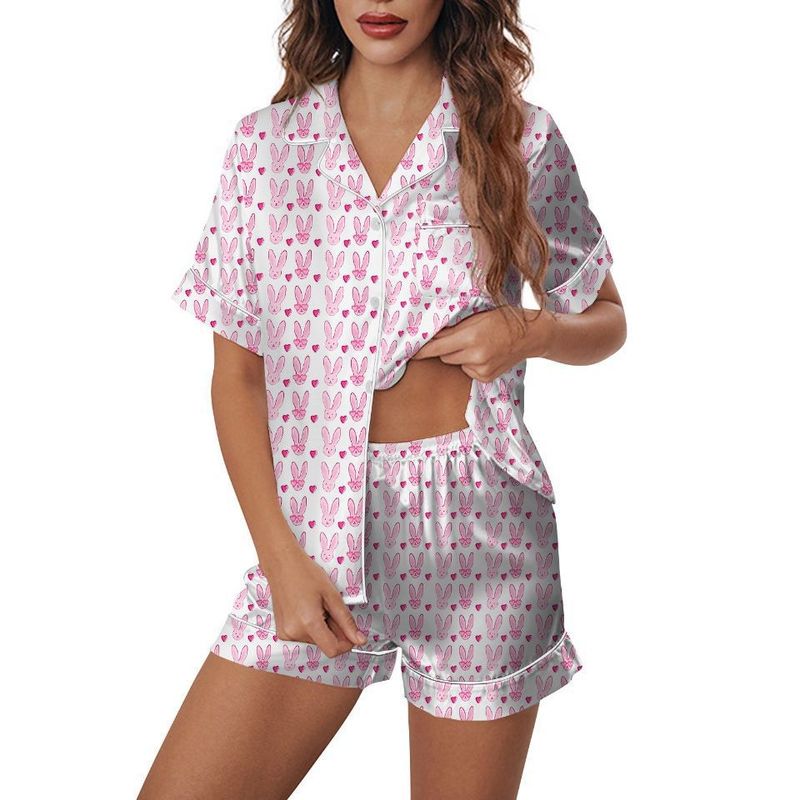 Roupas para casa Impressão digital Ternos para pais e filhos Ternos de pijama de manga curta com fronteiras internacionais_voghion.com