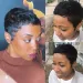 Parrucca corta Pixie Cut con capelli umani lisci per donne Parrucca completamente realizzata a macchina con frangia Densità 150%_voghion.com