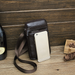 Men's crossbody bag, leather belt, mobile phone waist bag, cowhide single shoulder mini bag, 7-inch waist bag_voghion.com