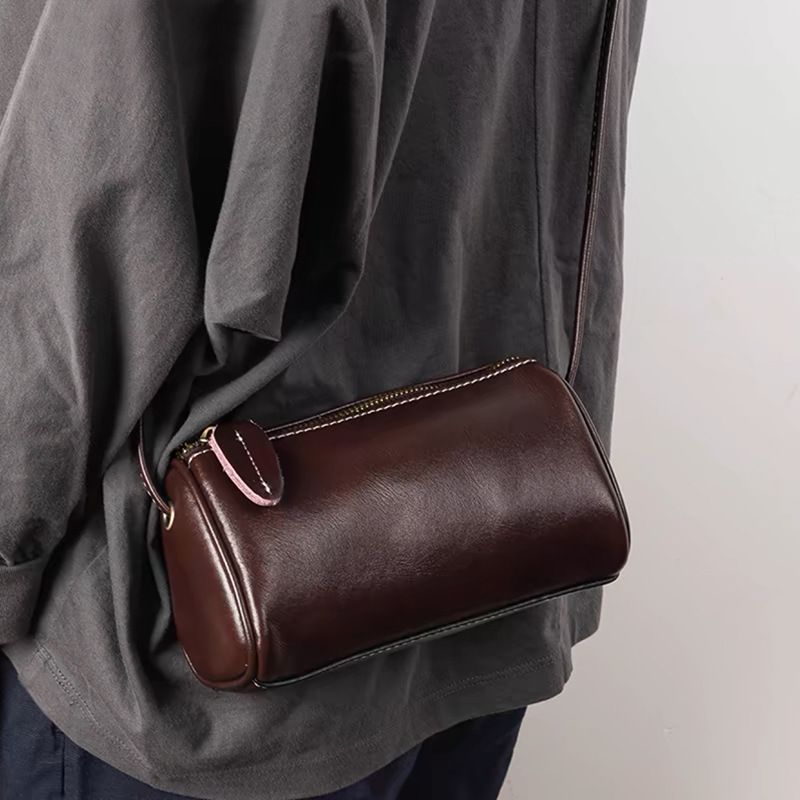 Damen Bucket Bag Zylindertasche Damentasche Crossbody Bag Unterarm-Schultertasche Casual Vintage Kissentasche_voghion.com