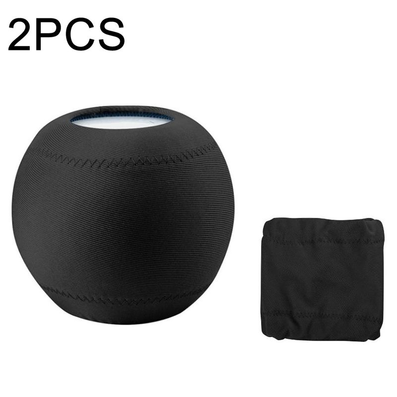 Lot de 2 housses de protection anti-poussière pour haut-parleur intelligent Homepod Mini, en tissu extensible (noir)_voghion.com