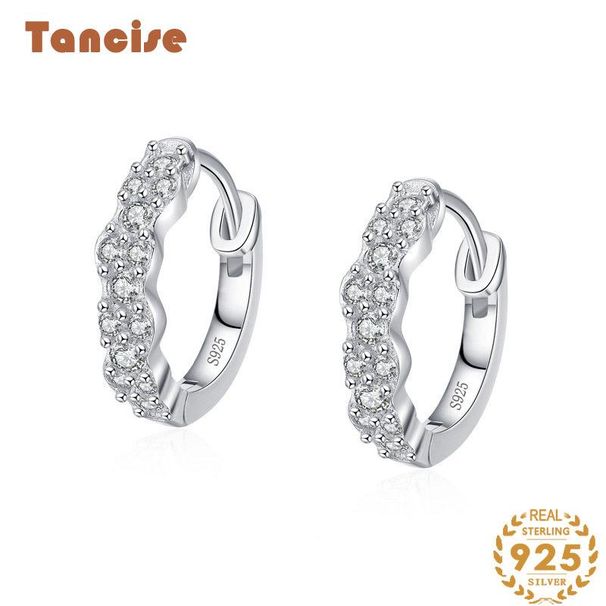 Tancise Silver Zircon Boucles d'oreilles Boucles d'oreilles pendantes pour femmes Cadeaux de fête de mariage_voghion.com