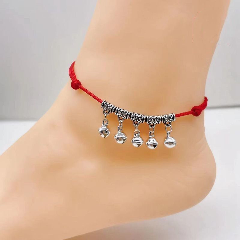 2024 Nuova campana d'acqua in corda rossa con suono per donna, cavigliera intrecciata con design di nicchia per feste da ballo_voghion.com