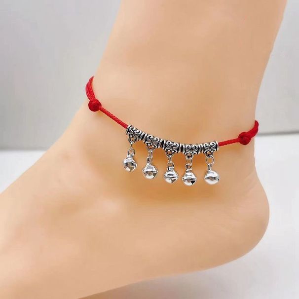 2024 Nuova campana d'acqua in corda rossa con suono per donna, cavigliera intrecciata con design di nicchia per feste da ballo_voghion.com