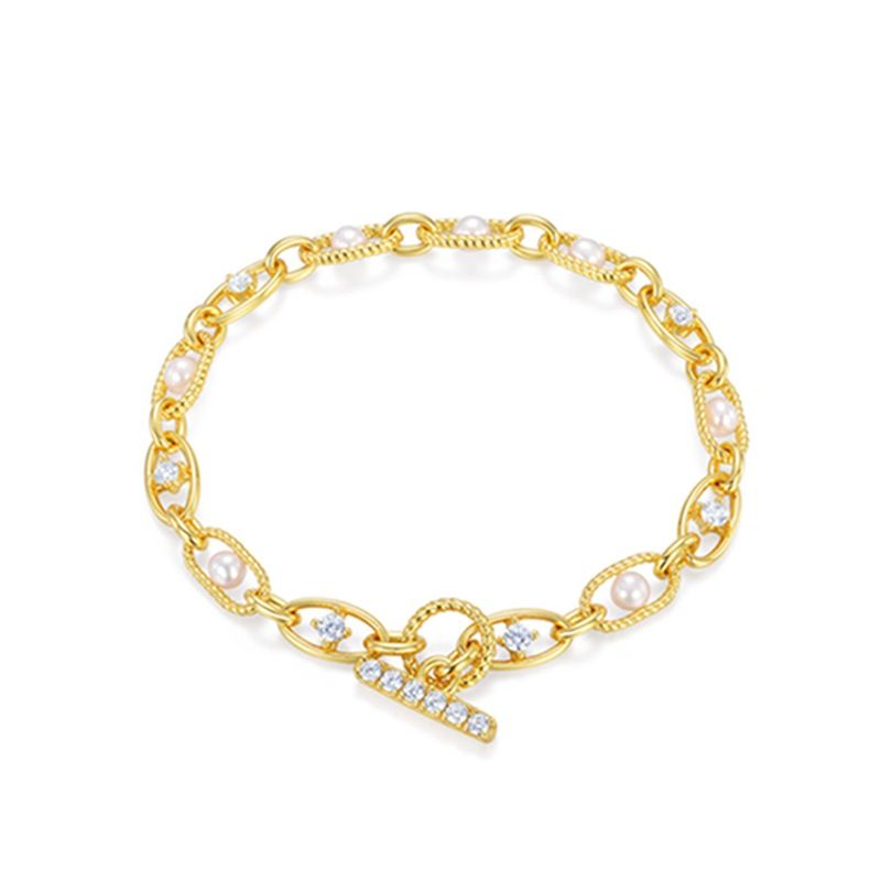 Damenschmuck Geometrisches unregelmäßiges S925 Silberarmband mit Strasssteinen, einzigartiges und stilvolles handgefertigtes Modeaccessoire für den Alltag_voghion.com