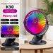 Ventilatore da tavolo con clip, luce notturna da comodino, piccolo dormitorio per studenti, display digitale, ricaricabile tramite USB, silenzioso_voghion.com