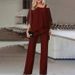 Audday Batwing Sleeve Top And Pants Women's Casual Off-Shoulder Irregular Party Elegant Two-Piece Set 2025 Spring Summer Autumn_voghion.com