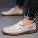 New Men's Fashion Casual Leather Top Layer Cowhide Sole Soft Surface Loafers Non-Slip Flat Driving Dad Shoes_voghion.com