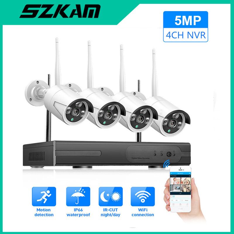 Kit de caméras de sécurité Tuya Smart Surveillance Equipment Kit NVR Kit de caméra de surveillance sans fil Kit Wi-Fi_voghion.com