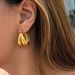 Real Gold Electroplated Titanium Steel Vintage Retro Versatile Double Layer U Shaped Earrings_voghion.com