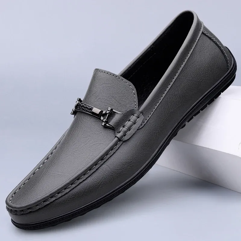 Männer Mark Loafers Moud Fréijoer Hierscht Casual Nei Gemittlech Männer Fuerflaach Mokassins aus Echt Lieder Wanderschong_voghion.com