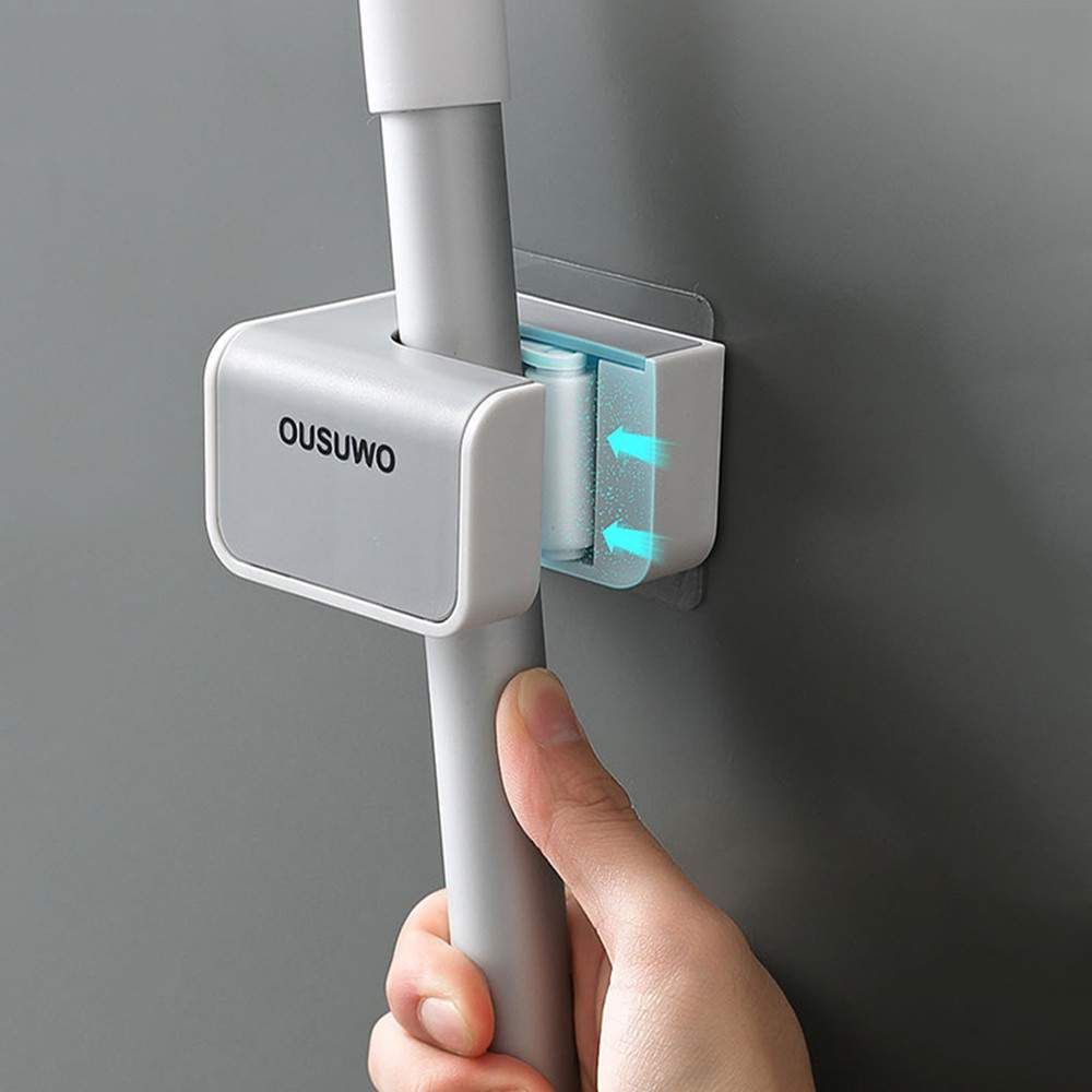 Wandmontierter Badezimmer-Organizer mit multifunktionalem Mopphaken für Zuhause – Bohrfreie Mopphalterung für Küche und Bad – Zubehörset_voghion.com