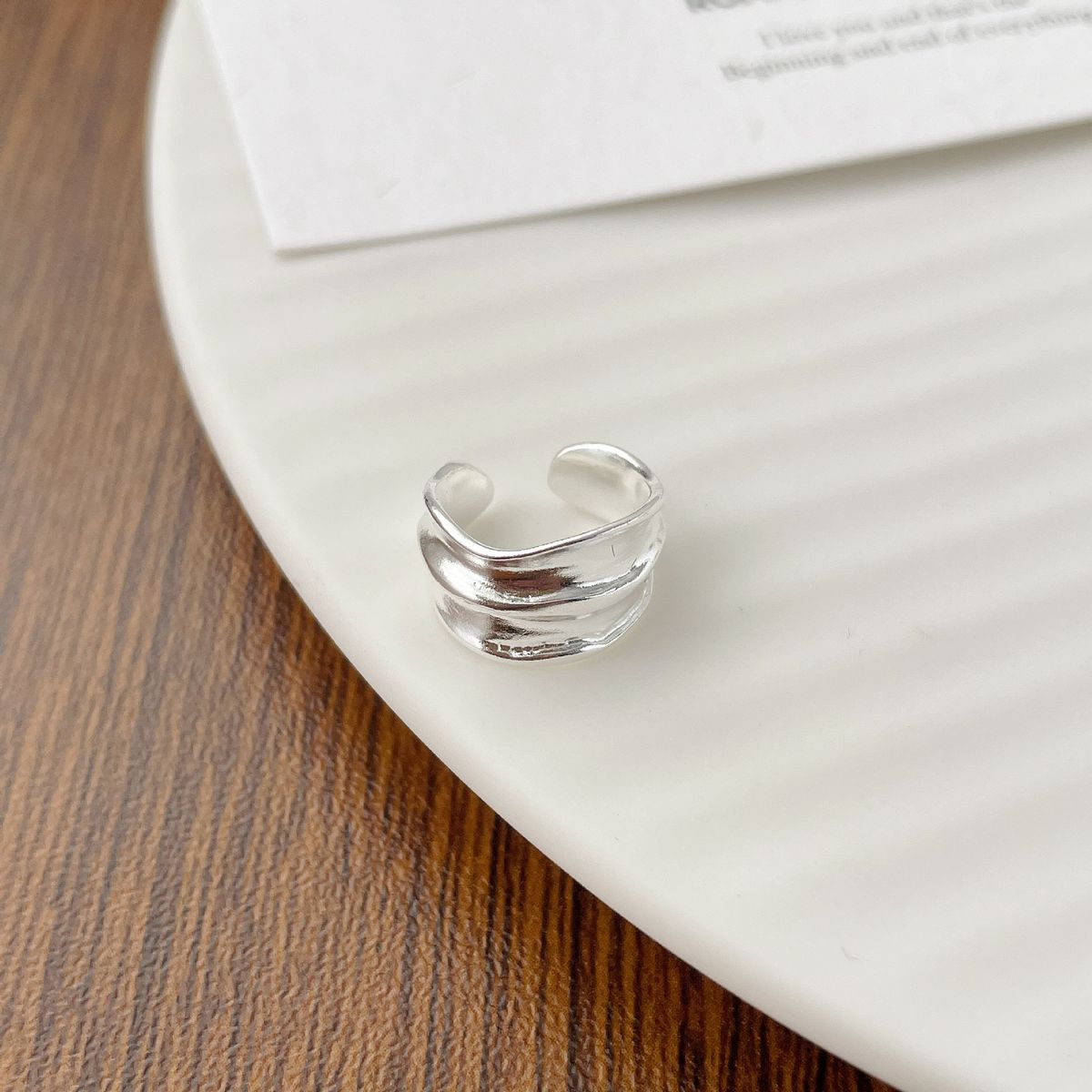 Sayina versione coreana S925 Sterling Silver Cuff Ins semplice irregolare largo viso non forato clip orecchio donne versatile_voghion.com