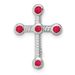 14k White Gold Ruby Cross Chain Slide_voghion.com