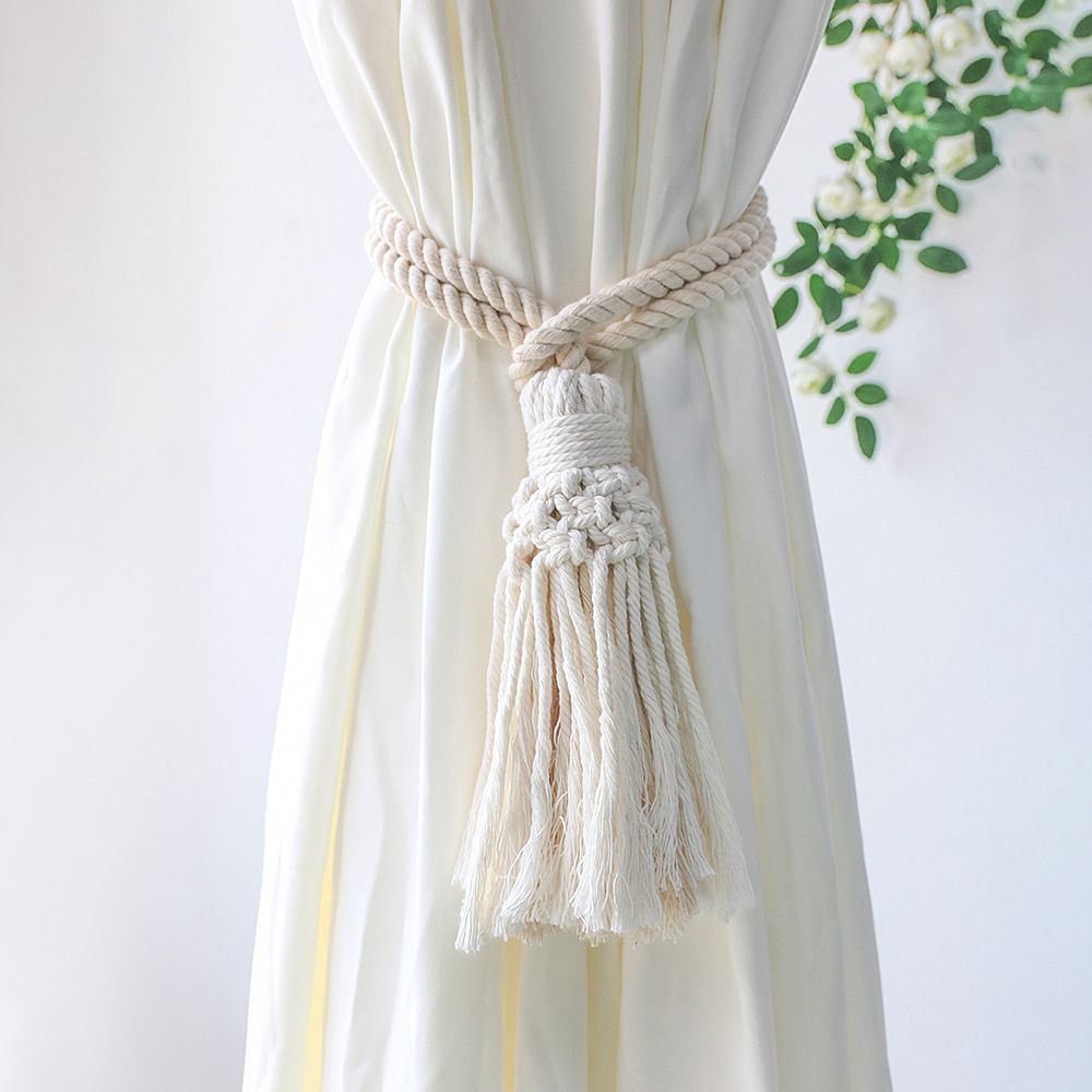 Curtain wooden bead tie curtain tie bead chain simple hotel homestay decorative curtain tie rope_voghion.com