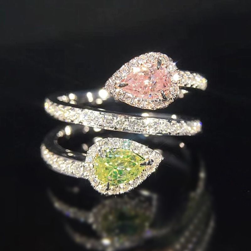 Anello di lusso Niche Light di Cao Shi, accessorio quotidiano per il compleanno di una principessa, anello multi-cerchio a forma di goccia_voghion.com