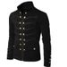 Embroidered button solid color men's jacket_voghion.com