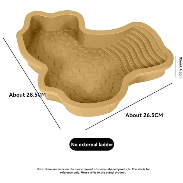 Turtles Bathing Pool Water Bowl With Slip Proof 35x28.50cm Friendly Habitat With Steps For Reptiles Resting And Soaking_voghion.com