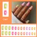 Short Early Spring Bright Face Square Armor Contrast Color Wear Nail Art White Flower Fresh Simple Fashion European and American Foreign Trade 24 Piec_voghion.com