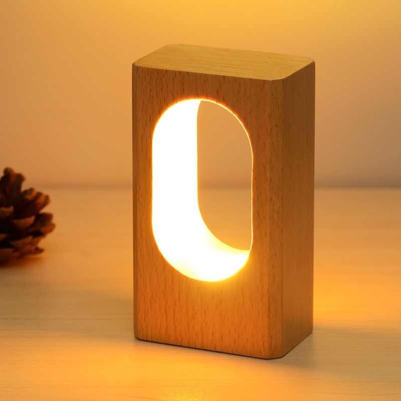Smart Solid Wood LED Night Creative New And Unique Japanese USB Table Light Gift_voghion.com