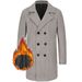 Herrenbekleidung Spot Herren Mittellange Woll- und Baumwolljacke Plaid Zweireihiger Wollmantel Herren_voghion.com