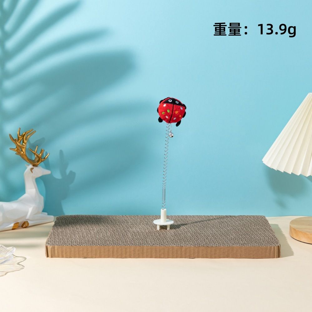 Toy Scratching Board Shaker Spring Feather Sisal Plush Cat Self-Entertainment Pet Supplies Price_voghion.com