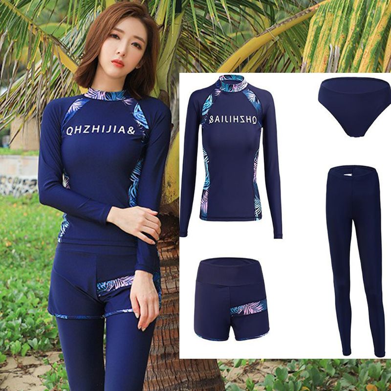Vêtements pour femmes Maillot de bain à manches longues Combinaison de plongée pour femme Protection solaire Combinaison anti-méduses Pantalon Combinaison de surf fendue Combinaison de plongée en apnée_voghion.com