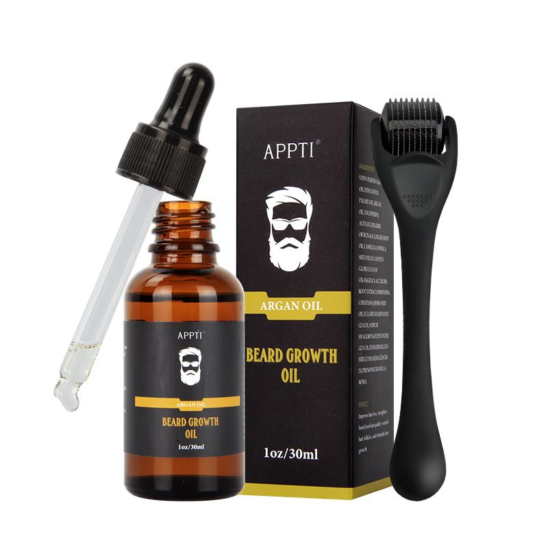 beard Men Growth Thick Essential Oil Real Man Performance Beard Growth Oil Micro Needle Roller_voghion.com