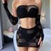 Women's Socks Sexy Long Sleeved Hollow Hip Covering Skirt Revealing Breasts Mesh Jacquard See Through_voghion.com