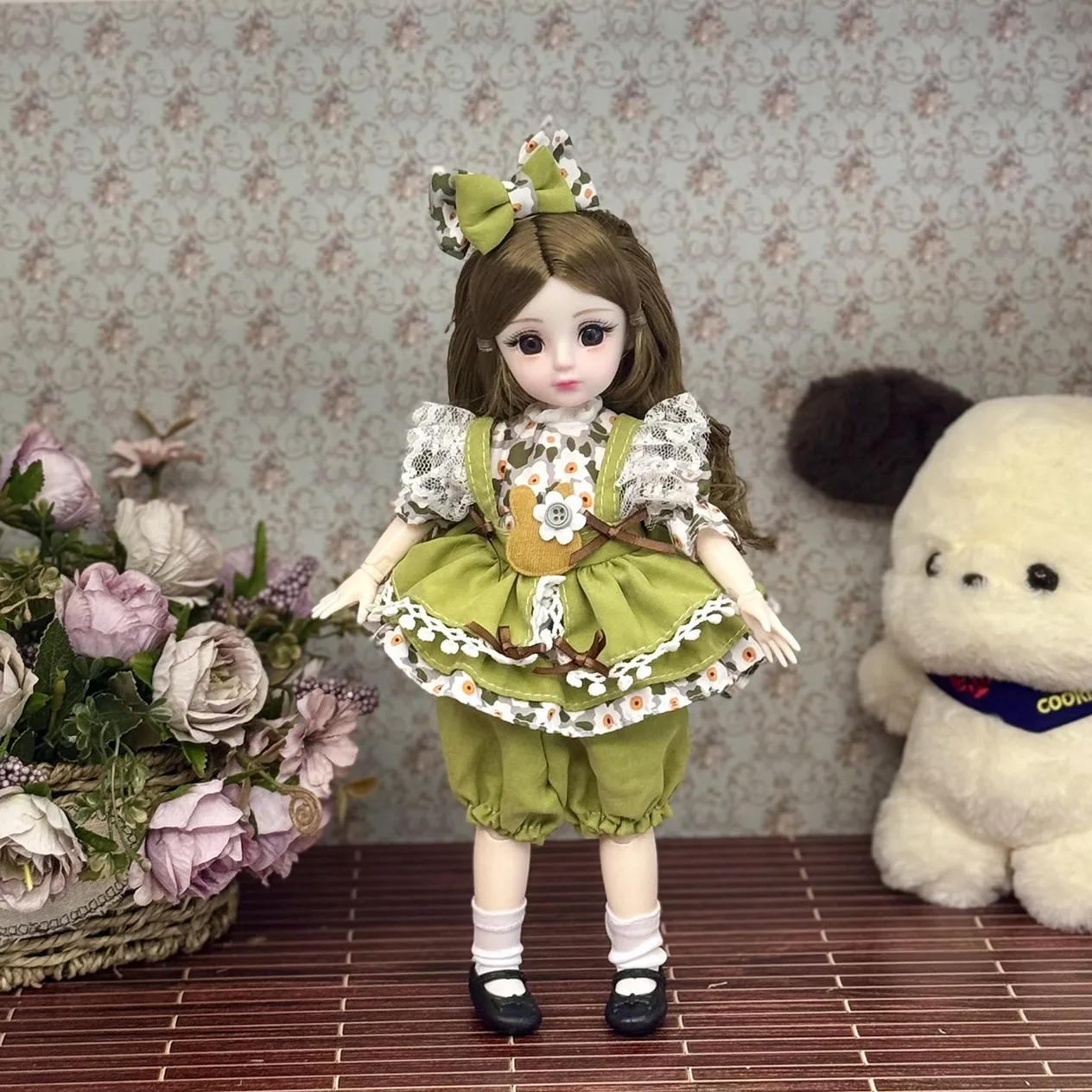 6 punktów BJD Doll Dress Up Clothes Set 30cm Spódnica dla lalki Lolita Dress Uniform Maid Dress_voghion.com