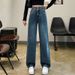Gerade Jeans mit hoher Taille für Damen im Frühjahr und Herbst 2025, neue lockere und dünne Drapierung, schmale Version, weite Wischhose mit weitem Bein, Flut_voghion.com