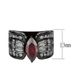 TK3776 - IP Black (Ion Plating) Stainless Steel Ring with AAA Grade CZ in Garnet_voghion.com