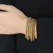 Hochwertiges Hämatit-Armband für Damen, leicht zu tragen, 14 Karat vergoldet, Perlenkugel, dehnbar, elastisch_voghion.com