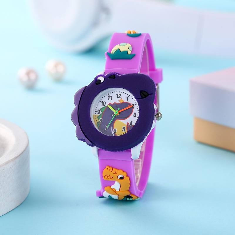 Relojes para niños, reloj de cuarzo con diseño de dinosaurio de dibujos animados, ideal para niños y niñas._voghion.com