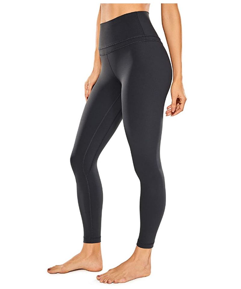 Pantaloni da yoga da donna nuovi pantaloni da yoga mimetici elastici a vita alta con doppia vita stampata per il sollevamento dei fianchi XY684_voghion.com