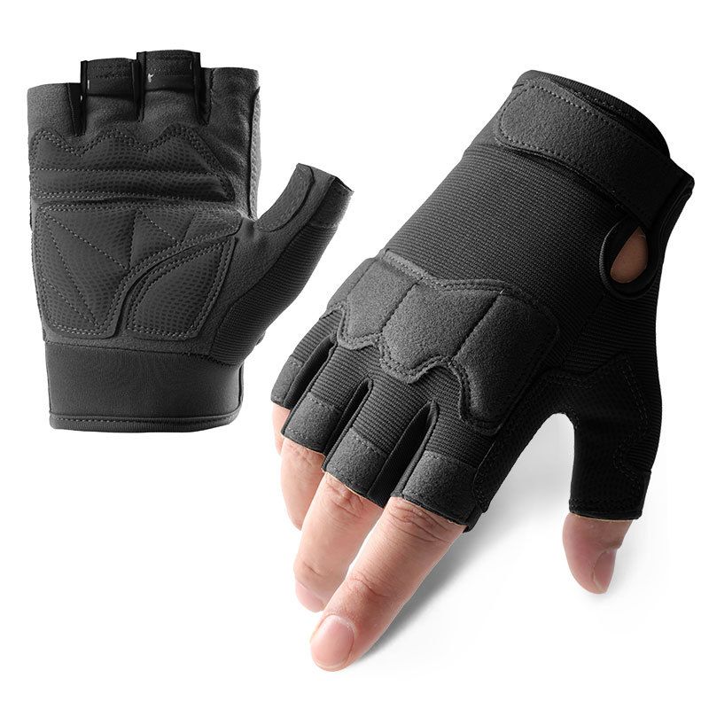 Tactical gloves for men and women 0108 half finger military fans outdoor riding anti cut fighting field training half finger paratrooper gloves_voghion.com