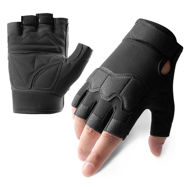 Tactical gloves for men and women 0108 half finger military fans outdoor riding anti cut fighting field training half finger paratrooper gloves_voghion.com