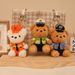 Adorable Teddy Plush Bear Keychain Soft Pp Cotton Stuffed Toy Police Firefighter_voghion.com