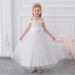 Mother & Kids Off-shoulder lapel wedding dress flower girl dress girl long dress children's party performance costume princess dress 2024_voghion.com