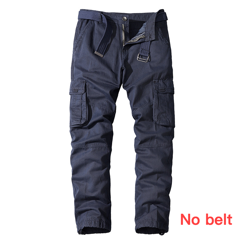 Pantalon décontracté cargo multi-poches en pur coton pour hommes_voghion.com
