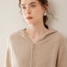 Cardigan con cappuccio per donna, 100% puro cashmere, con cerniera, maglia larga, strato di base, felpa_voghion.com