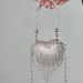 Borsa a tracolla da sera da donna con mini catena a cuore e strass, nuova moda 2024_voghion.com