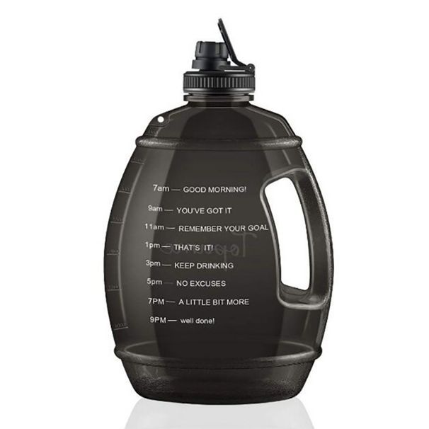 Πλαστικός βραστήρας αθλητικών δραστηριοτήτων 1 γαλονιού, επίπεδη καμπύλη φιάλη νερού μεγάλης χωρητικότητας 3,78 λίτρων, ποτήρι νερού για υπαίθριες δραστηριότητες, αθλητικά αθλήματα, ποτήρι νερού_voghion.com