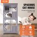 Cat House Outdoor, 3-Tier Large Catio, Cat Enclosure With 360° Rotating Casters, 2 Platforms, A Resting Box And Large Front Door, 29.9 X 34 X 64.1_voghion.com