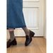 Sheepskin Version ~ Thick-Soled Loafers Women, British Style, Spring And Autumn New Slip-On Chunky Heel Single Shoes,_voghion.com