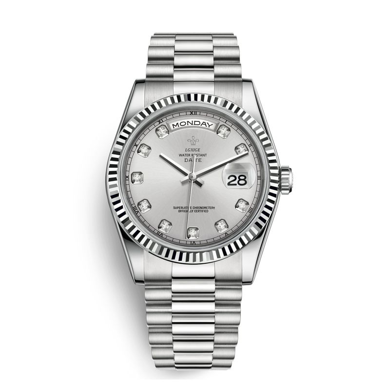 Wodoodporny zegarek męski Datejust marki Langxige z datą i dniem tygodnia_voghion.com