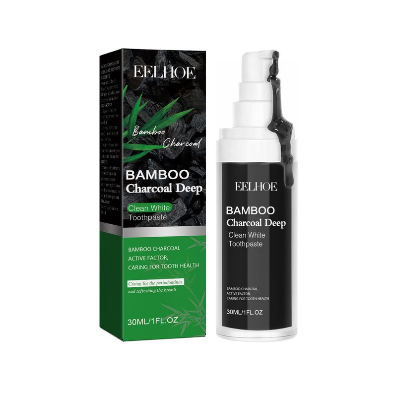 EELHOE Brightening Brightens White Teeth, Strong Enamel, Easy Stains Removal, Fresh Breath Bamboo Charcoal Toothpaste_voghion.com