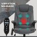 HOMCOM 6 Point Vibrating Massage Office Chair With Heat, Microfiber High Back Executive Office Chair With Reclining Backrest, Padded Armrests And Re_voghion.com
