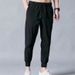 Men's Casual Z Summer Thin Sports Long Loose Jogger Quick-Dry Ice Silk Nine-Point Pants Trendy 9.9By_voghion.com